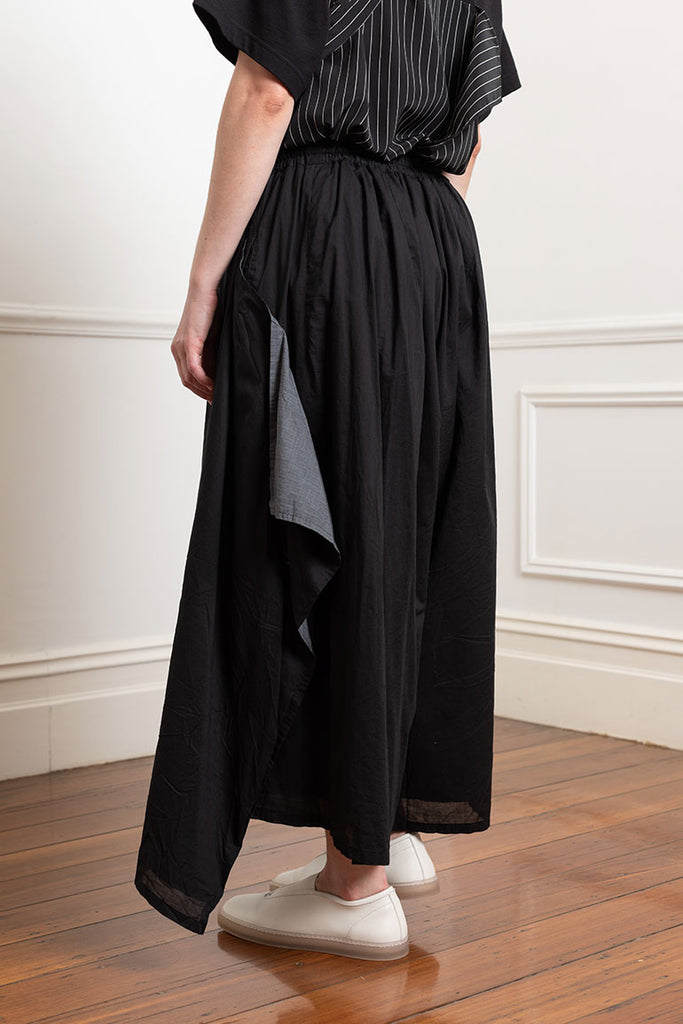 Draped Elastic Waist Pant - Black