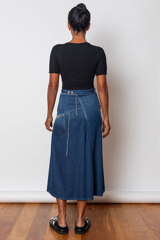 Denim Flared Skirt II - Indigo