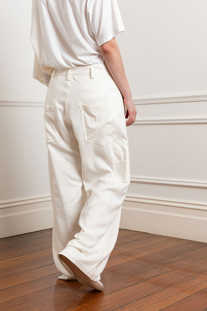 Viscose Flax Work Pants - Off White