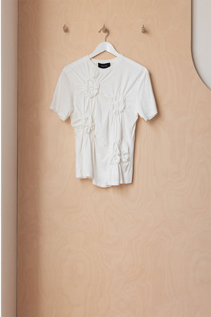 Simone Rocha Ruched Flower T-Shirt - White
