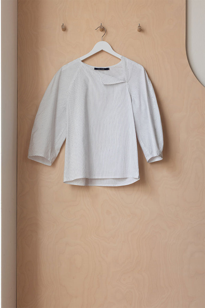 Sofie D'Hoore Raglan Pinstripe Top - White