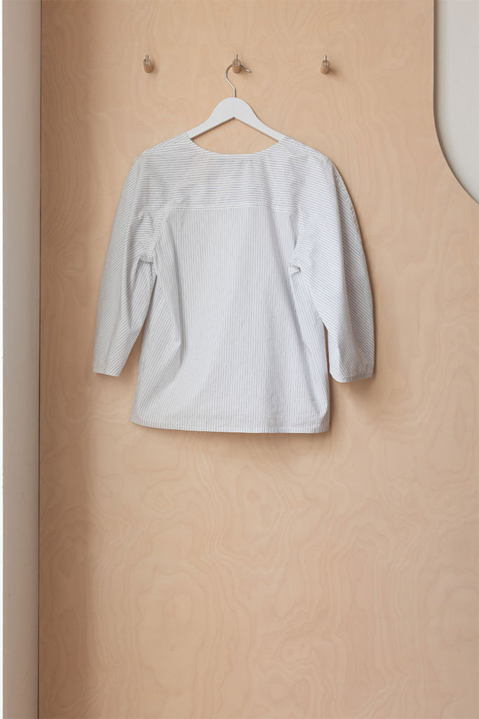 Sofie D'Hoore Raglan Pinstripe Top - White