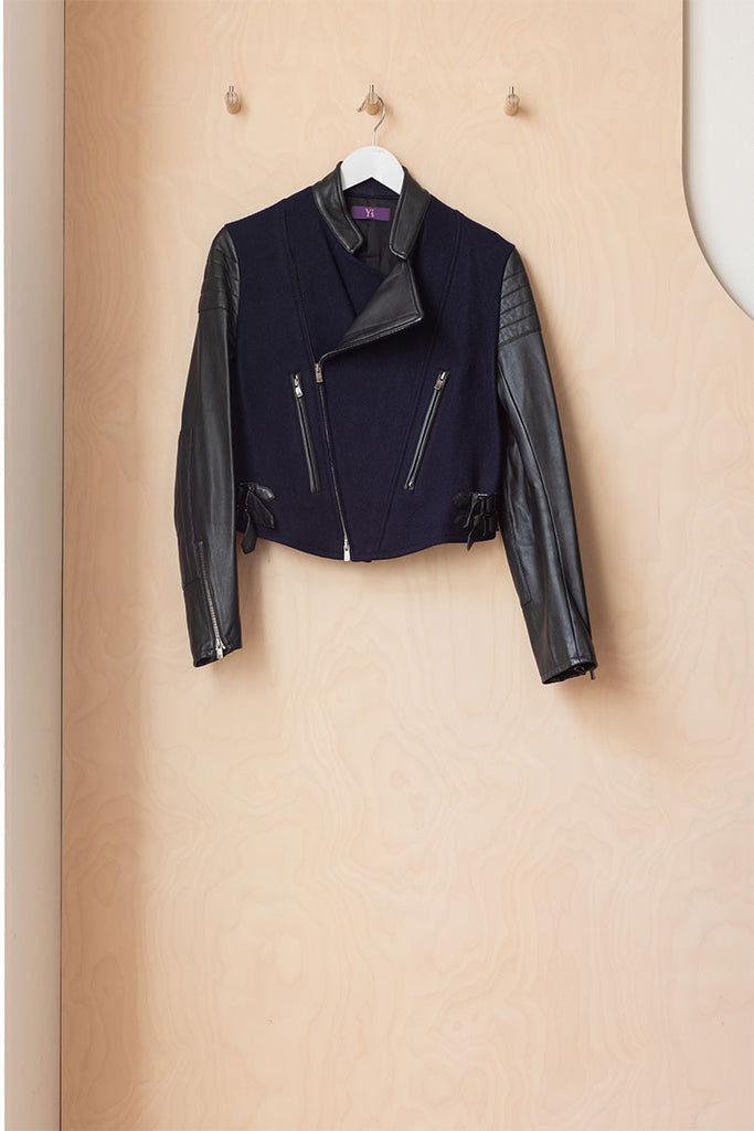 Y's by Yohji Yamamoto Biker Jacket - Navy/Black