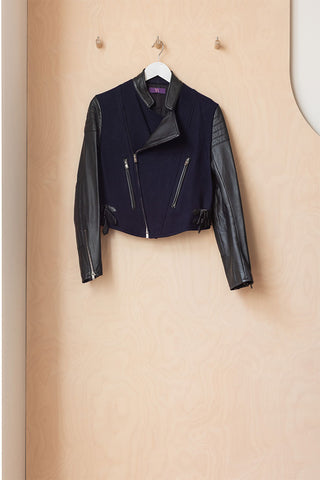 Y's by Yohji Yamamoto Biker Jacket - Navy/Black