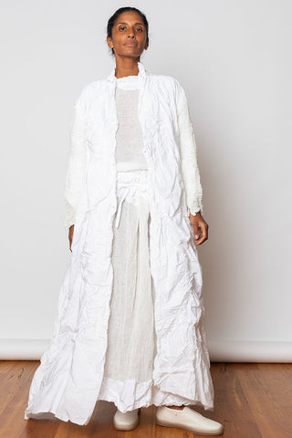 Washed & Crushed Coat - White