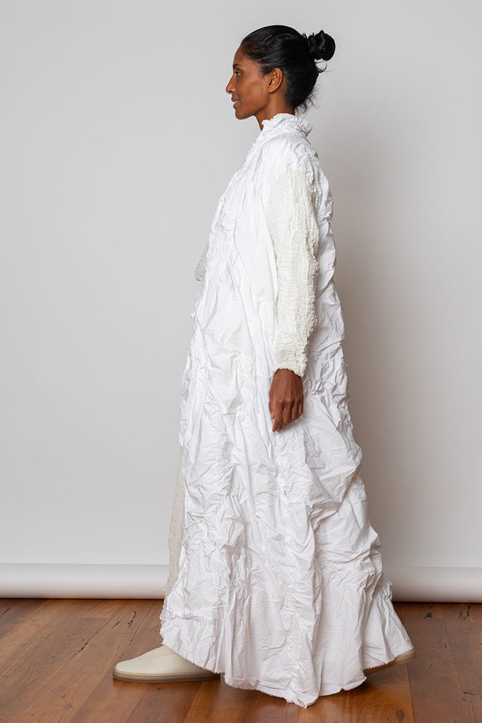 Washed & Crushed Coat - White