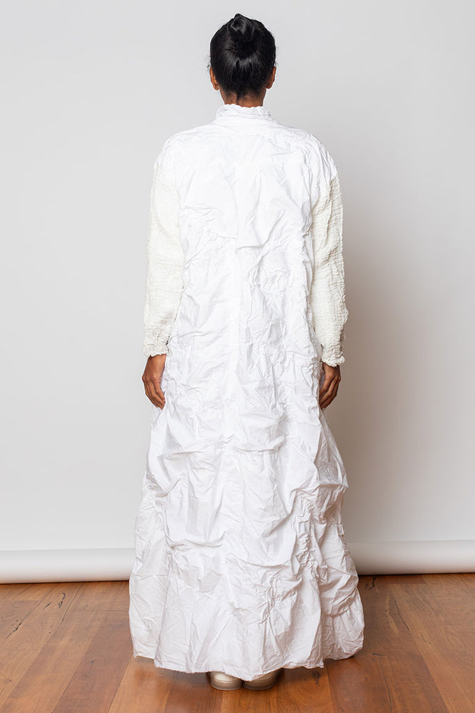 Washed & Crushed Coat - White