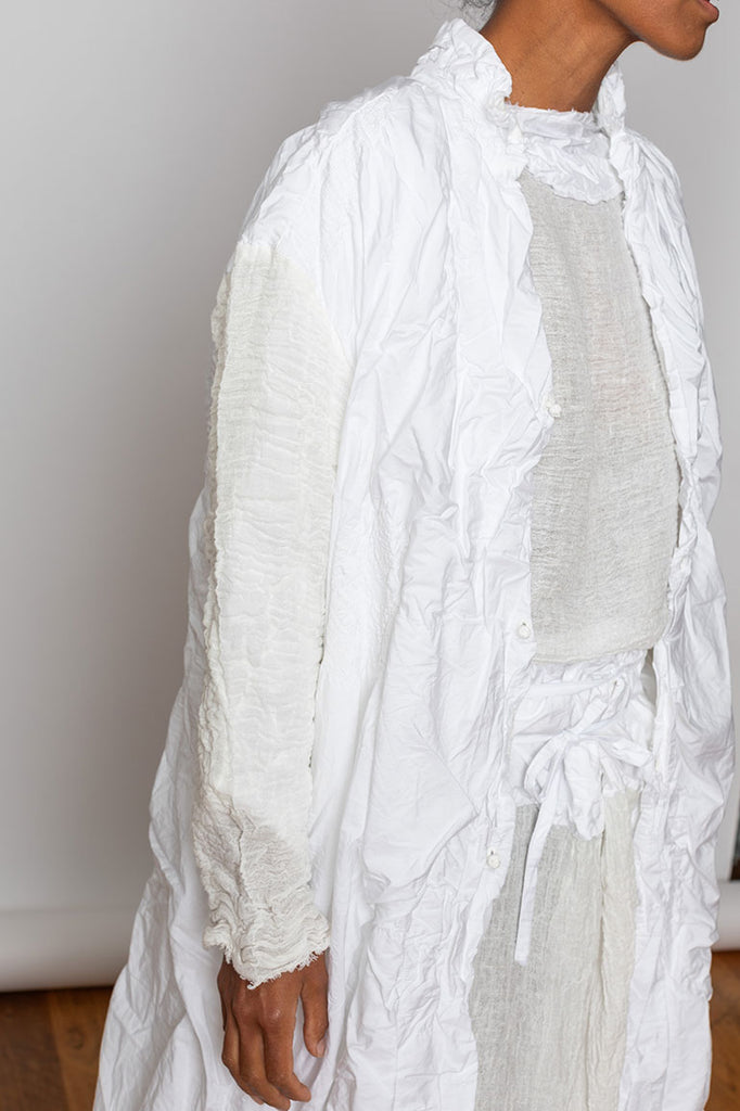 Washed & Crushed Coat - White
