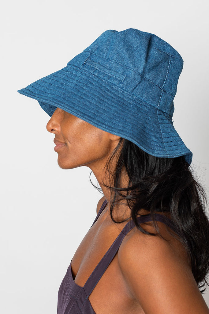 Denim Sun Hat - Washed Indigo