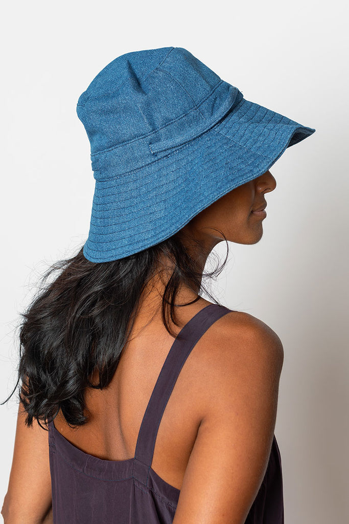 Denim Sun Hat - Washed Indigo