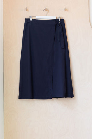 Y's by Yohji Yamamoto Belted Wrap Skirt - Navy