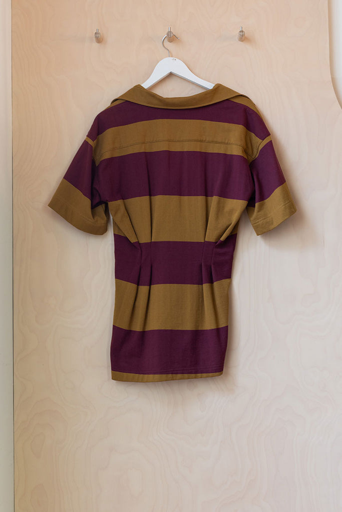 Dries Van Noten Click Striped Lace-Up Shirt - Mustard