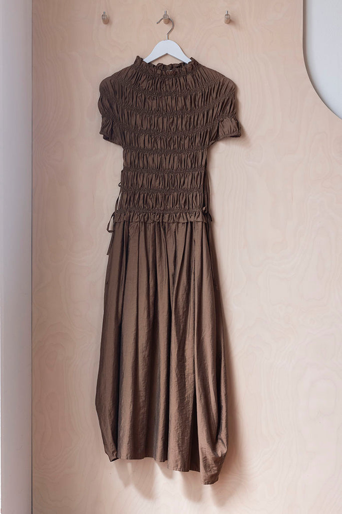 Archives Cordera Sculpted Ruched Dress - Taupe Brown