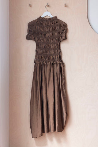 Archives Cordera Sculpted Ruched Dress - Taupe Brown