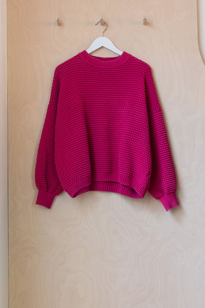 Kowtow Cotton Bubble Jumper - Fuchsia
