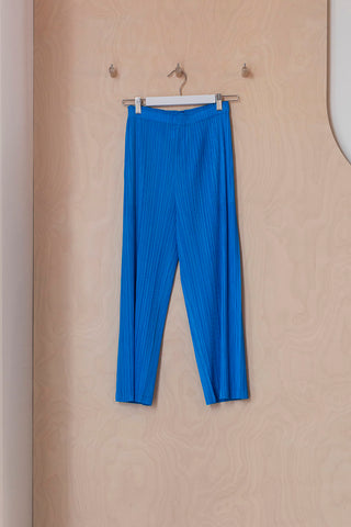 Pleats Please Cropped Straight Pants - Blue