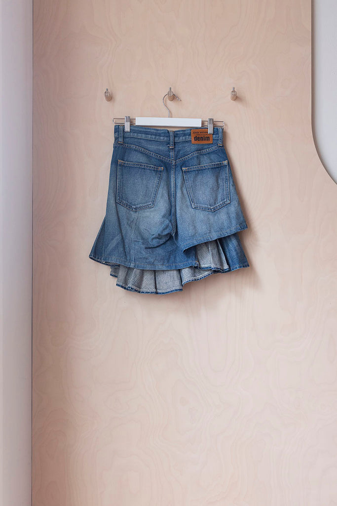 Junya Watanabe Ruffle Denim Skirt - Washed Indigo