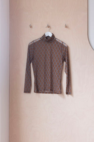 Dries Van Noten Mesh Turtleneck - Brown