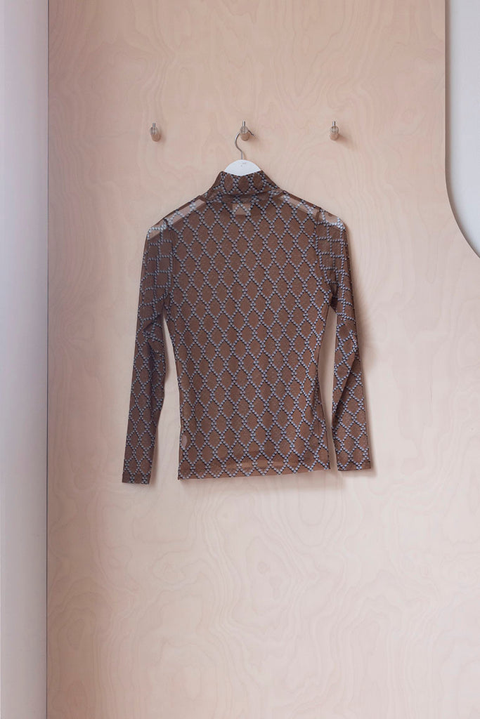 Dries Van Noten Mesh Turtleneck - Brown