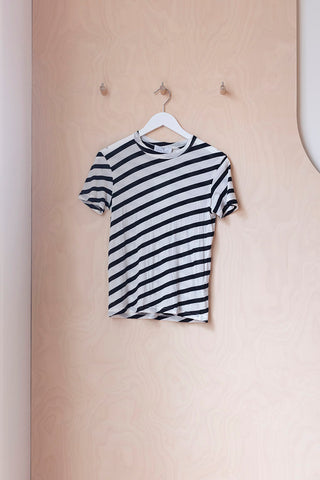 Christian Wijnants Diagonal Stripe T-Shirt - White/Black