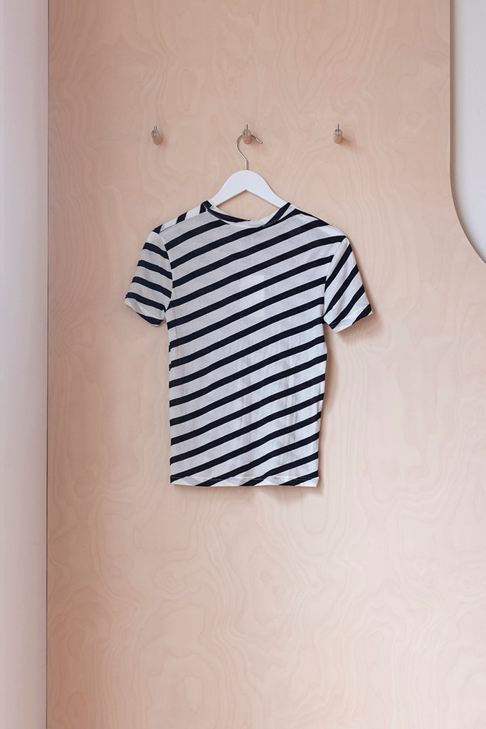 Christian Wijnants Diagonal Stripe T-Shirt - White/Black