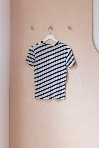 Christian Wijnants Diagonal Stripe T-Shirt - White/Black