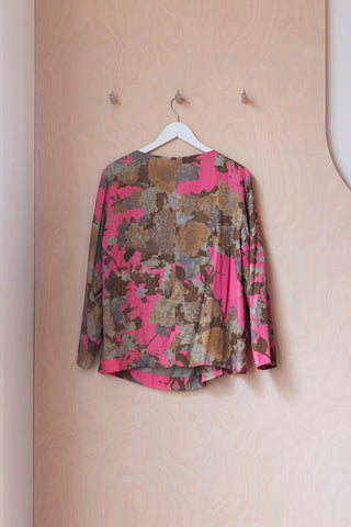 Dries Van Noten Draped Floral Blouse - Pink