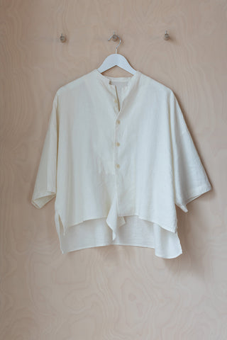 Y's by Yohji Yamamoto Boxy Half Sleeve Shirt - Ivory