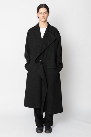 Left Front Cut Coat - Black