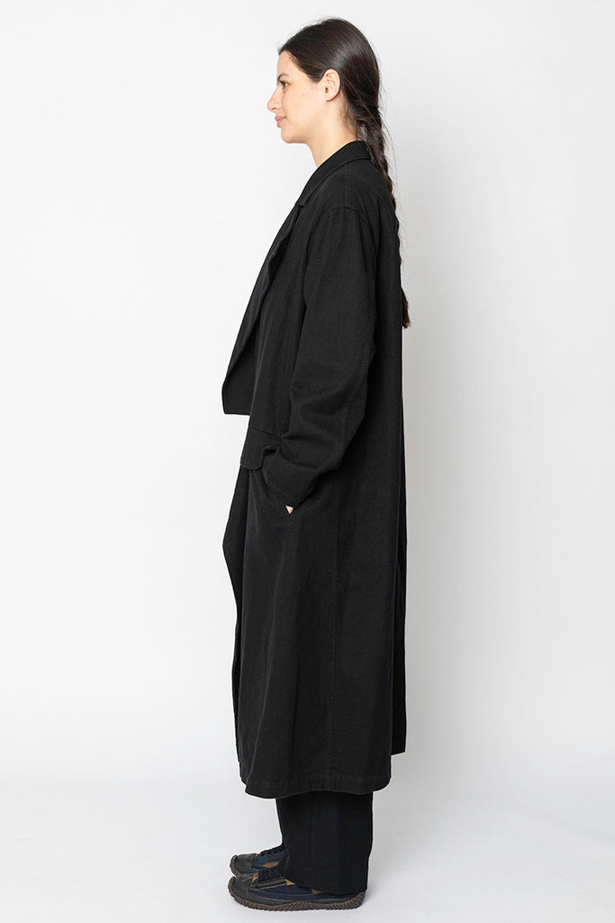 Left Front Cut Coat - Black