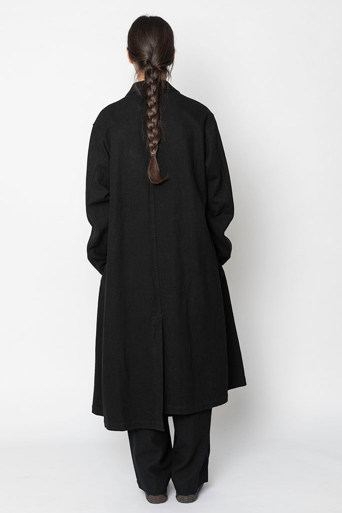 Left Front Cut Coat - Black