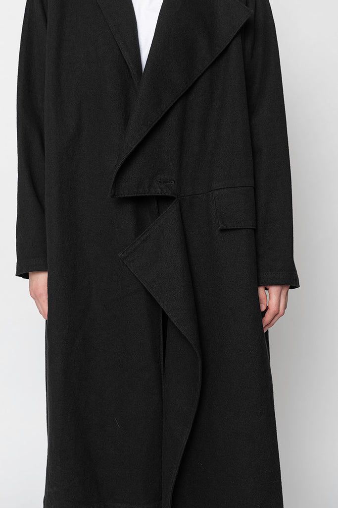 Left Front Cut Coat - Black