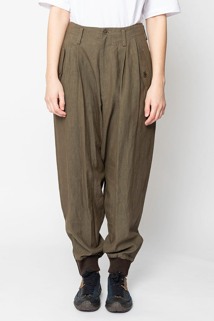 Rib Cuff Pants - Khaki