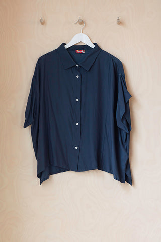 Archives Tartan Silk Maude Shirt - Navy