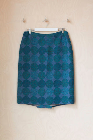 Dries Van Noten Tweed Pencil Skirt - Blue/Teal