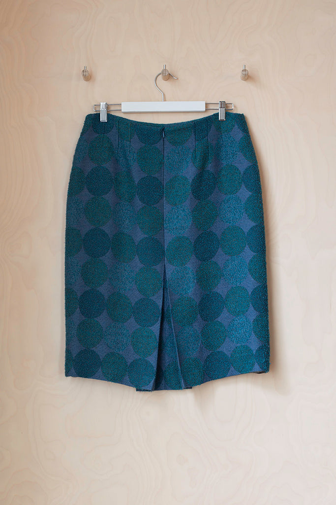 Dries Van Noten Tweed Pencil Skirt - Blue/Teal