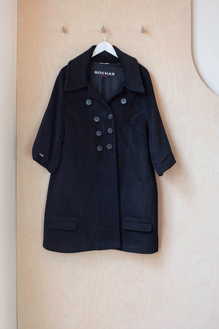 Rochas Double Breasted Coat - Black