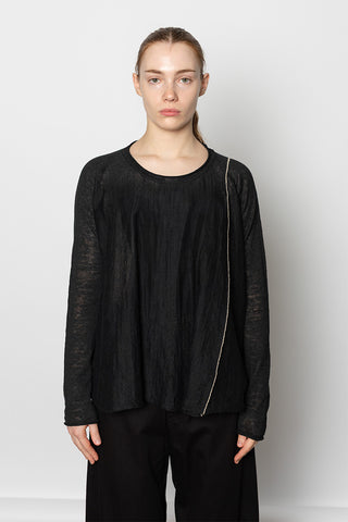 A Line Flare Pullover Top - Black