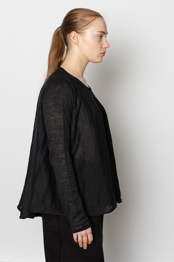 A Line Flare Pullover Top - Black