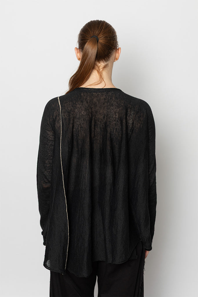 A Line Flare Pullover Top - Black