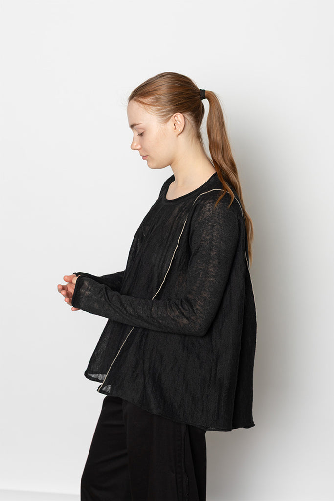 A Line Flare Pullover Top - Black