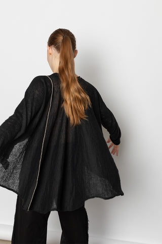 A Line Flare Pullover Top - Black