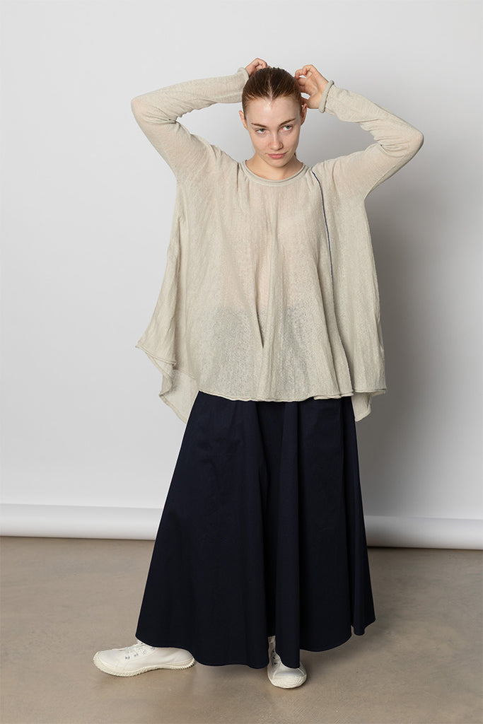 A Line Flare Pullover Top - Off White