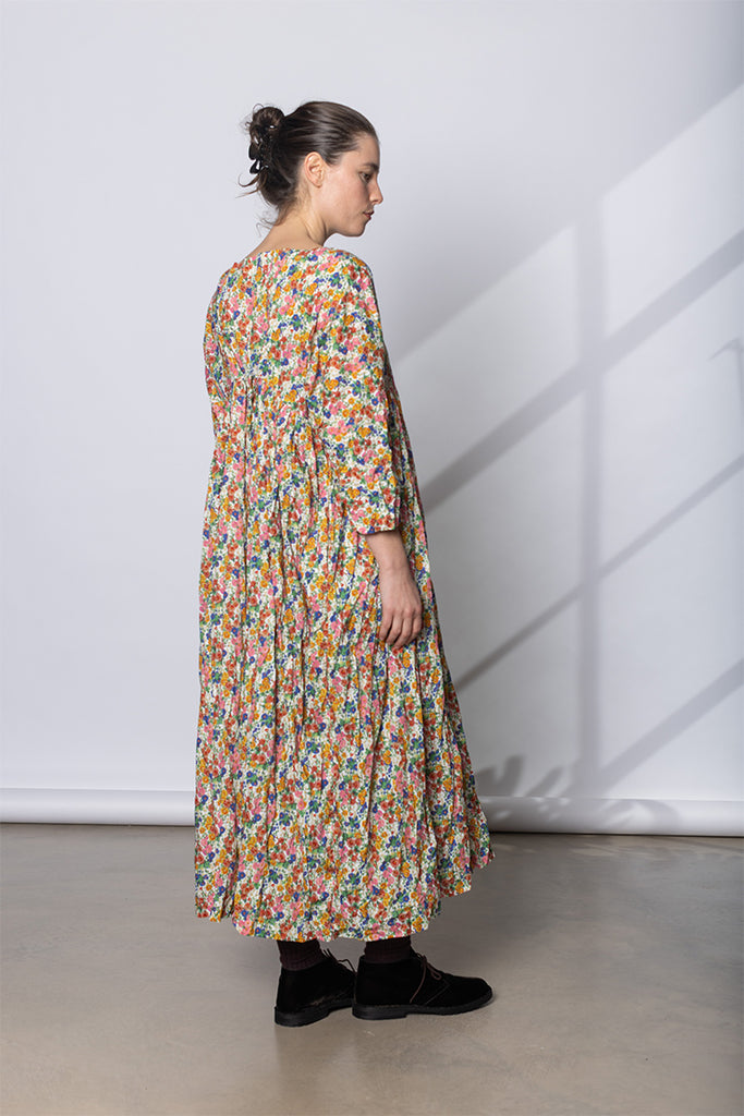 Abito Dress Newpride Lungo Lavato - Fiori Rosa C