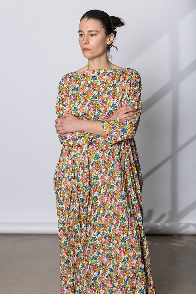 Abito Dress Newpride Lungo Lavato - Fiori Rosa C