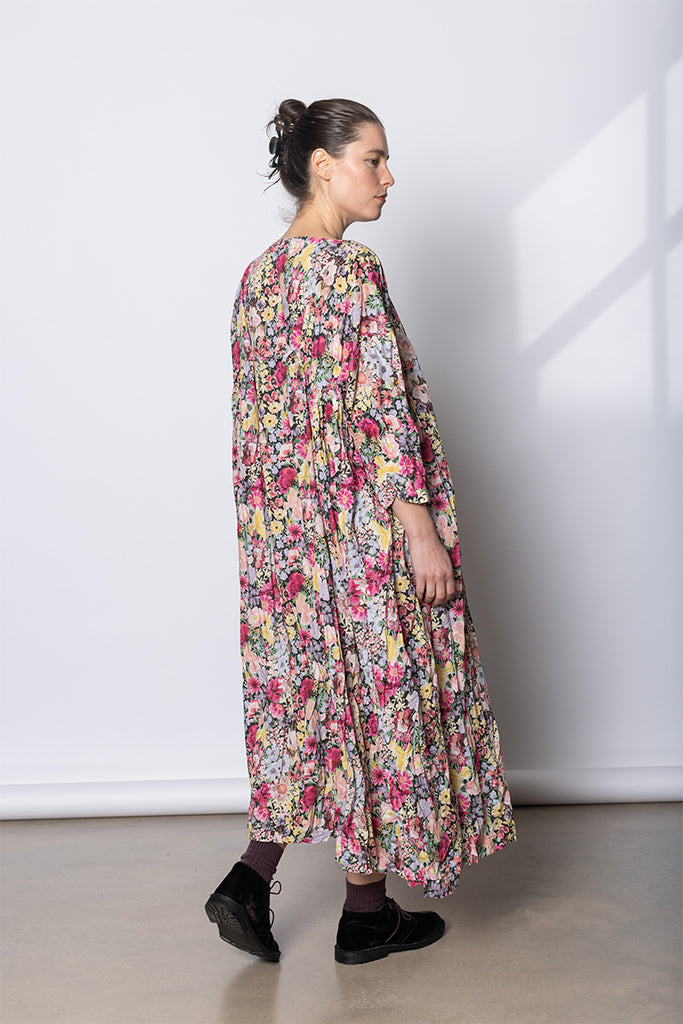 Abito Dress Newpride Lungo Lavato - Fiori Rosa D