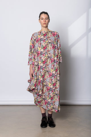 Abito Dress Newpride Lungo Lavato - Fiori Rosa D