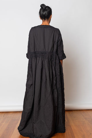 Abito Washed & Crushed Finish Dress - Black