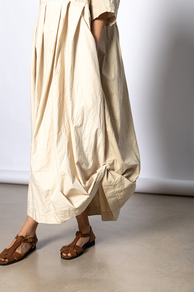Abito Dress Colletto Ptc Lavato - Natural