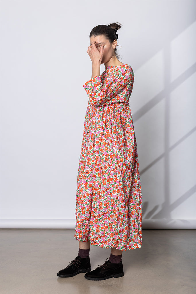 Abito Dress Newpride Lungo Lavato - Fiori Rosa B